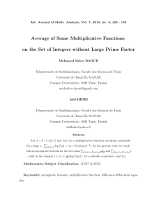 Average of Some Multiplicative Functions on the Set of