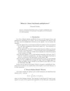 When is a linear functional multiplicative?