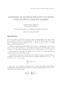 Extension of Multiplicative Set Functions with Values in a Banach