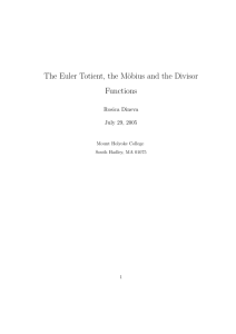 The Euler Totient, the Möbius and the Divisor Functions