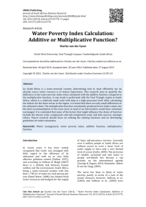 Water Poverty Index Calculation: Additive or Multiplicative Function?