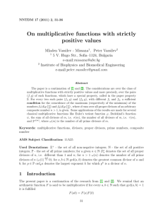 On multiplicative functions with strictly positive values