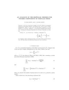 An analogue of the Erdös-Kac theorem for Fourier coefficients of