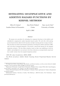 estimating multiplicative and additive hazard functions by kernel