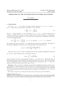 Operators of the multiplicative Fourier transform