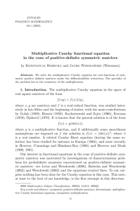 K. Bobecka, J. Wesołowski, Multiplicative Cauchy
