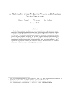 On Multiplicative Weight Updates for Concave