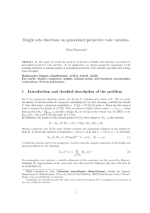 Height zeta functions on generalized projective toric varieties.