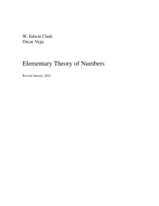 Elementary Theory of Numbers - California State University, Fresno