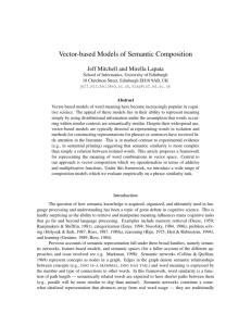 Vector-based Models of Semantic Composition