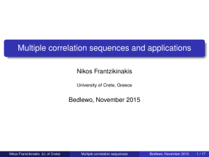 Multiple correlation sequences and applications