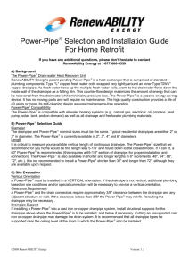 Power-Pipe Selection and Installation Guide For Home Retrofit
