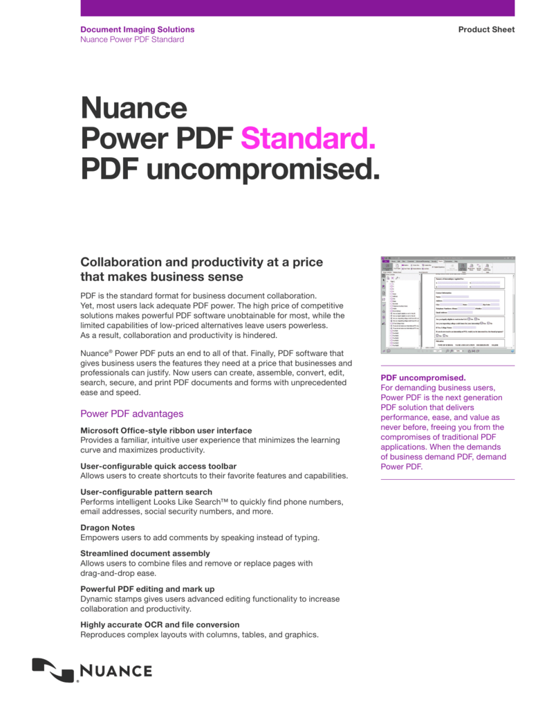 nuance pdf creation software