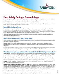 Food Safety During a Power Outage