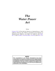 Water Power Act - Queen`s Printer