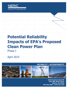 Potential Reliability Impacts of EPA`s Proposed Clean Power Plan