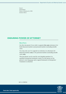 FORM – Enduring Power of Attorney (Short Form)