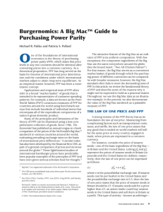 Burgernomics: A Big Mac™ Guide to Purchasing Power Parity