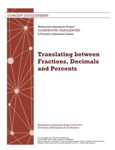 L108_Teacher Translating between Fractions, Decimals and Percents