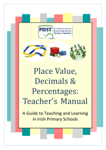 A Guide to Teaching Fractions, Percentages and Decimals