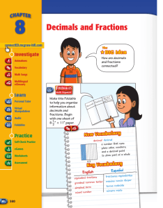 Decimals and Fractions - Macmillan/McGraw-Hill