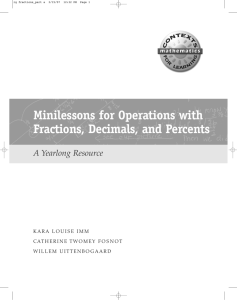 Minilessons for Operations with Fractions, Decimals