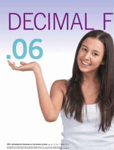 Decimal Fractions: An Important Point