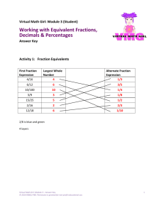 Working with Equivalent Fractions, Decimals & Percentages