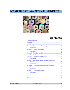 My Math Path: 4, 5 and 6 – Decimal numbers, Common fractions