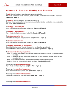 Appendix E: Rules for Working with Decimals