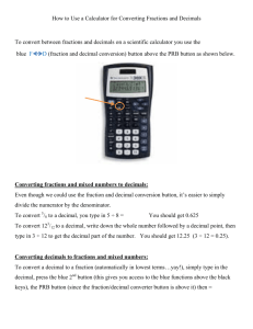 How to Use a Calculator for Converting Fractions and Decimals To