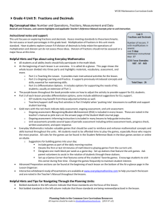 Grade 4 Unit 9: Fractions and Decimals