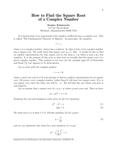 How to Find the Square Root of a Complex Number