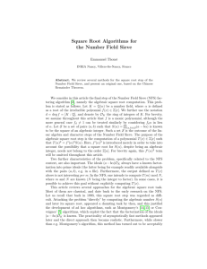 Square Root Algorithms for the Number Field Sieve