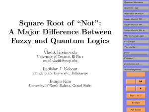 Square Root of “Not” - Department of Computer Science