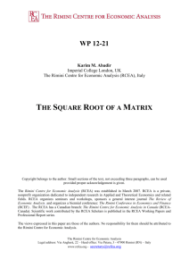 The square root of a matrix - The Rimini Centre for Economic Analysis
