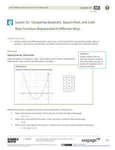 Lesson 22: Comparing Quadratic, Square Root, and Cube Root