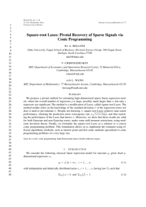 Square-root Lasso: Pivotal Recovery of Sparse Signals via Conic