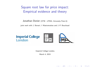 Square root law for price impact: Empirical evidence