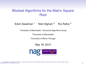 Blocked Algorithms for the Matrix Square Root