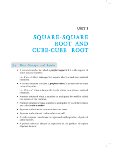 square-square root and cube