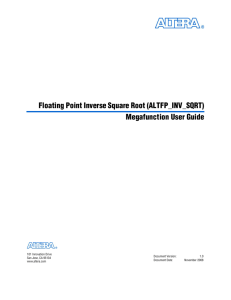 Floating Point Inverse Square Root (ALTFP_INV_SQRT