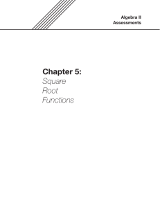 Chapter 5: Square Root Functions