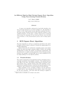 1 BCD Square Root Algorithm