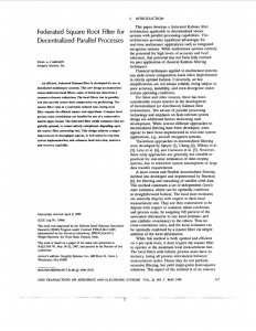 Federated square root filter for decentralized parallel processors