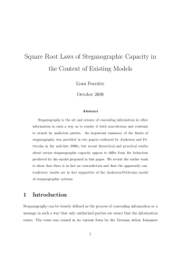 Square Root Laws of Steganographic Capacity in the Context of
