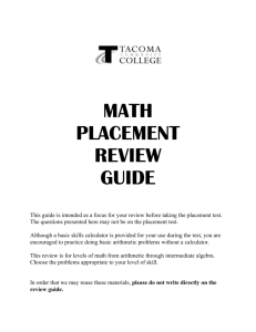 Math Placement Review Guide