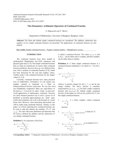 The Elementary Arithmetic Operators of Continued Fraction