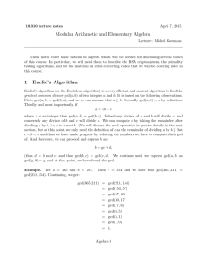 Lecture notes on modular arithmetic and basic algebraic structures.