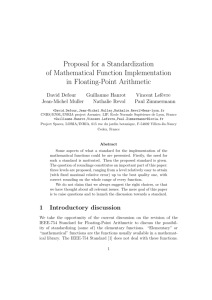 Proposal for a Standardization of Mathematical Function